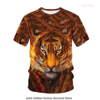 HOT Summer Fashion Mens T-shirt Style Animal Tiger Print Fashion Casual Personality Street Clothing Hip-hop Harajuku Oversized Clothing Size：S-5XL