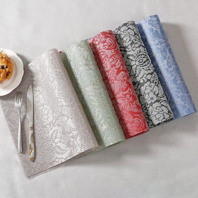 4Pcs/Lot PVC Placemat Insulation Waterproof Table Mat European Placemat Coaster Bowl Pad Dinner Plate Pad Tableware Pad Cloth