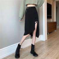 【CW】 MEXZT Irregular Gothic Skirt Waist Korean A-line Y2k New