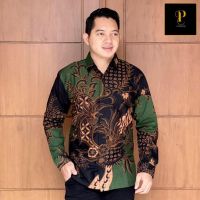 Batik Shirt Men Long Sleeve Premium Regular Fit Setyo Luhur Green