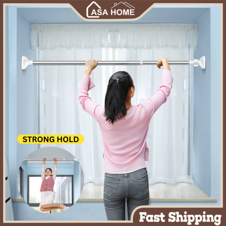 Stainless Steel Curtain Rod Set Adjustable Curtain Rod Tension Rod