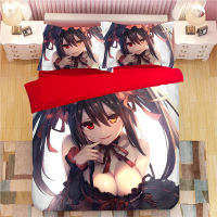 Tokisaki Kurumi Bedding Set Cartoon Anime Duvet Covers Pillowcases 3D Printed Comforter Bedding Sets Bed Linen Bedclothes 02