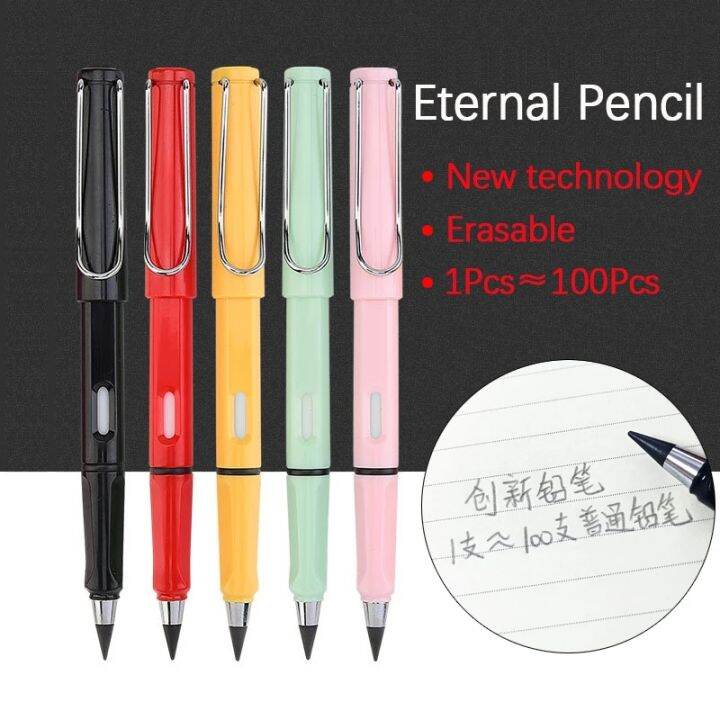 2+6Pcs Unlimited Writing Eternal Pencil Set No Ink Pen New Technology ...