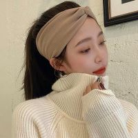 【YF】 Turban Bandage Bandanas Hair Bands Women Headband Twist Solid Wide Knitted Knotted Yoga Twisted Hairband Accessories