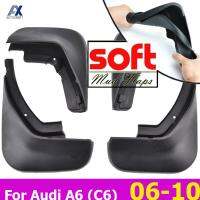 Mudflaps Fit สำหรับ AUDI A6 C6 2006-2010 2007 2008 2009รถด้านหน้าด้านหลัง Mudguards Fender Flares Splash Guards Mud Flaps อุปกรณ์เสริม