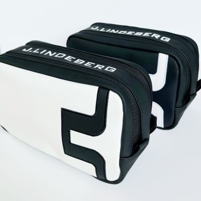 กระเป๋าถือกอล์ฟใหม่ JL แบบปักสีดำและสีขาวเรียบง่ายกันน้ำได้กระเป๋าเก็บของกระเป๋าเครื่องมืออเนกประสงค์พร้อมของขวัญหลายชั้นใหม่ J.lindeberg DESCENTE PEARLY GATES ANEW Footjoymalbon