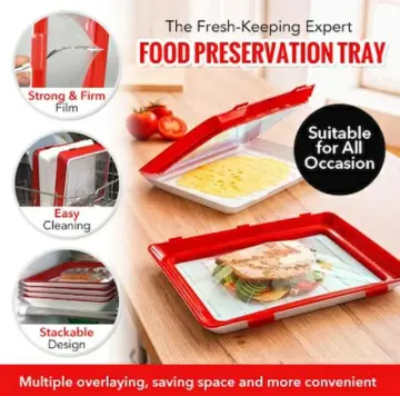 Clever Tray Creative Food Plastic Preservation Tray Kitchen Food Fresh  Keeping Storage Container Microwave Food Preservation