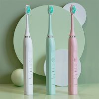 HOKDS Electric Toothbrush Sonic USB RechargeableToothbrush Waterproof Ultrasonic Teeth Whitening 5 Modes Replacement 8pcs Brush Heads