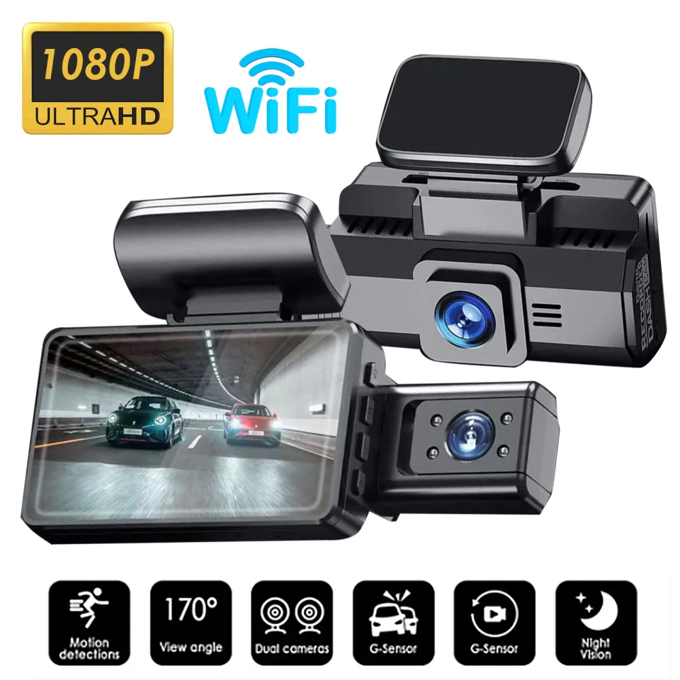 3 Lens 1080P Car Dashcam 3 Inch Mini Car Black Box G-Sensor Video Recording  With Parking Monitoring