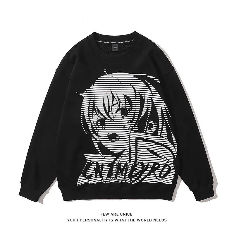 Amazon.com: Sweatshirts for Men Anime Womens Autumn And Winter Loose Top  Solid Color Shoulder Sleeve Hoodless Pullover Sweatshirt : Clothing, Shoes  & Jewelry