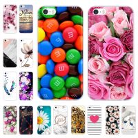 ร้อน hanoe413 - / สำหรับ iPhone 5S SE 5เคส TPU พิมพ์ลายฝาปิดซิลิโคนนุ่มน่ารักลายดอกไม้เคสโทรศัพท์ลายสัตว์สำหรับ iPhone 6s 6 7 8 Fundas