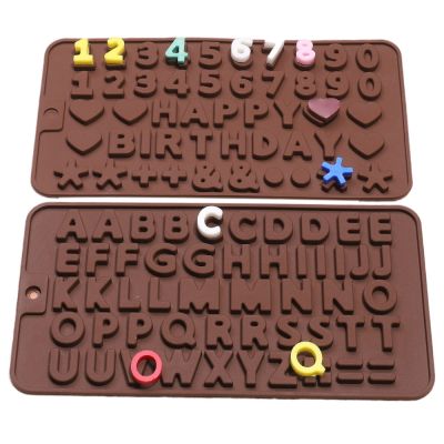 【hot】✖  Silicone 26 Number Chocolate Baking Molds Decoration Jelly Fondant Cookies Tools Accessories