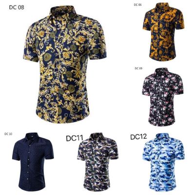 CODTheresa Finger Summer Mens Short Sleeve Fashion Casual Floral Shirt