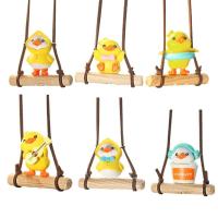 Car Pendant Swing Duck Rearview Mirror Ornament Super Cute Hangings Accessories Auto Interior Pendant Decoration for Women Girls charitable