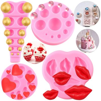 【CW】♘  Semicircle Silicone Mold Lips Round Bead Fondant Decorating Tools Clay Chocolate Mould