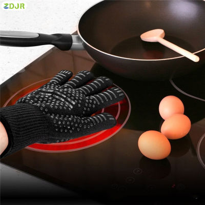 ZDJR ถุงมือตะแกรงย่างบาร์บีคิวทนความร้อนได้ฉนวนกันความร้อนสูงทำความสะอาดง่ายสำหรับทำครัวทำอาหารอบอาหาร