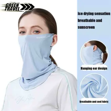 Summer Ice Silk Sunscreen Mask Full Face Sun Protection Mask Forehead Thin  Section Breathable Mask Anti