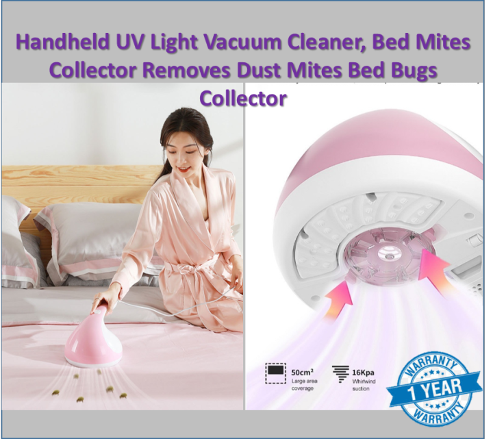 Handheld UV Light Vacuum Cleaner, Bed Mites Collector Removes Dust