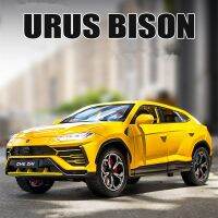 1:24 URUS Bison SUV อัลลอยด์โมเดลรถยนต์สปอร์ต Diecasts โลหะ Off-Road ยานพาหนะจำลองรถของขวัญของเล่นเด็กเสียงและไฟ