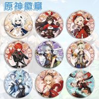 58mm Game Genshin Impact Brooch Pin Kazuha Hu Tao Klee Xiao Zhongli Cosplay Anime Badge Accessories For Clothes Backpacks Gift Fashion Brooches Pins