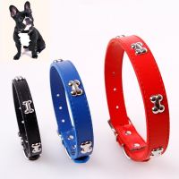 【LZ】czxaw Durable Pet Dog Bone Leather Collar Pet Neck Strap Collar for Dog Puppy Pug Small Large Dogs Supplies Accessories