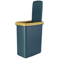 10 Liter Toilet Rectangular Plastic Trash Can with Press Top Lid Handle Waterproof Waste Basket Slim Garbage Container