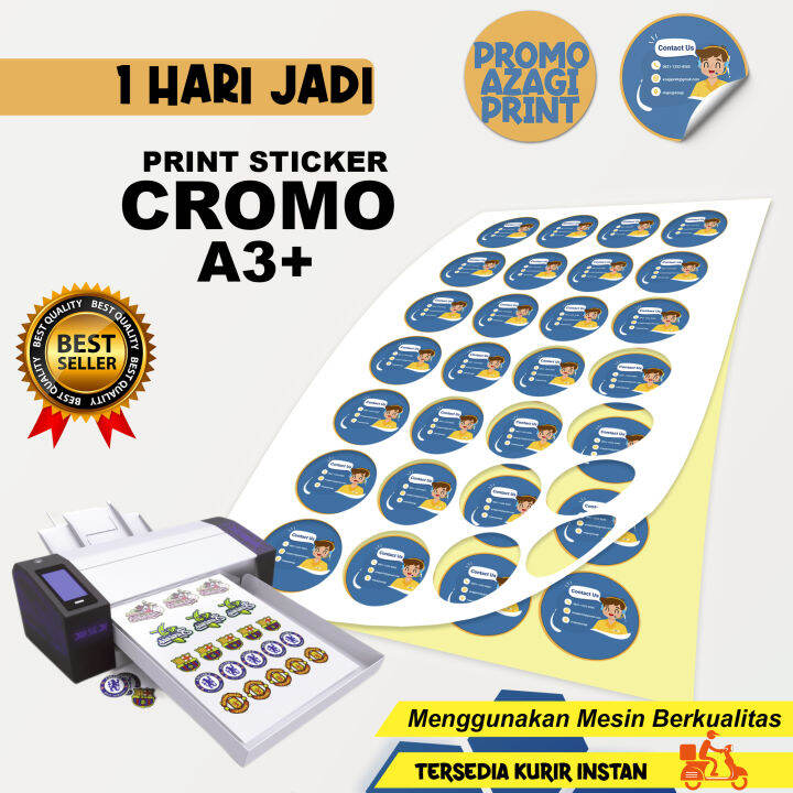 Cetak Stiker Cromo A3 Label Makanan Sticker Umkm Free Cutting Stiker Printing 1 Hari Jadi 9683