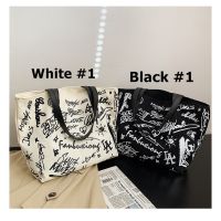 COD DSFGERERERER Graffiti Canvas Bag Fashion Korean Style Popular All-match Large Capacity Shoulder Bag Crossover Shoulder Bag/Hand Bag Tote Bag Female