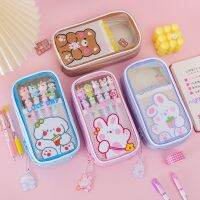 【CC】✢✈  Kawaii cute bear pencil case portable box Korean large capacity storage bag school