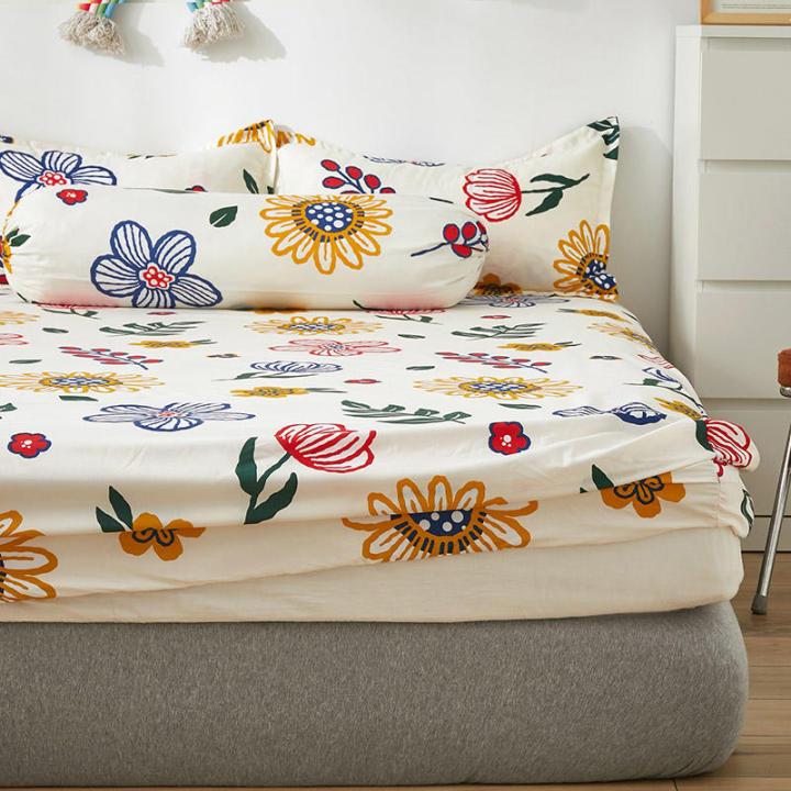 queen-size-fitted-bed-sheet-with-elastic-band-king-size-bed-cover-floral-style-sabanas-cama-150-sheets-no-pillowcase