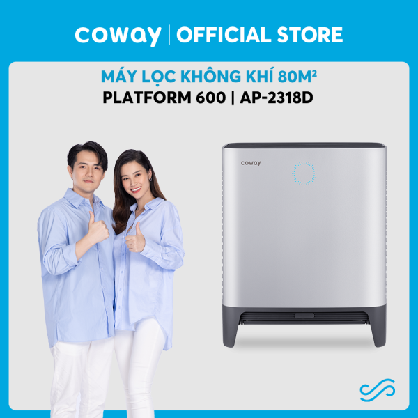 Máy lọc không khí Coway Platform 600 AP-2318D Loại bỏ bụi mịn PM 0.01, hút khí từ 3 hướng, 10 màng lọc