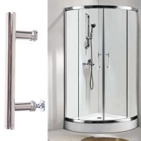 ▧ Stainless Steel Brushed Sliding Knob Door Handle For Furniture Interior Shower Cabin Accessories Hardware