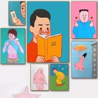 Joan Cornella ตลกสเปนการ์ตูนผ้าใบวาดภาพโปสเตอร์ขำขันเข้มภาพติดผนังช่วยตัวเองสำหรับห้องนั่งเล่นตกแต่งบ้าน