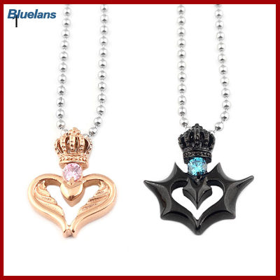 Bluelans®2PcsของเธอKing His Queen Letterคู่หน้าสร้อยห้อยจี้หัวใจเครื่องประดับของขวัญ