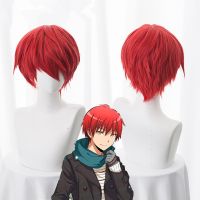 (วิกผมคอสเพลย์) วิกผมห้องเรียนการลอบสังหาร Karma Akabane วิกผมอาคาชิเซจูโรซาโซริทนความร้อนได้สั้นสีแดงวิกผมคอสเพลย์วิกผมปลอม