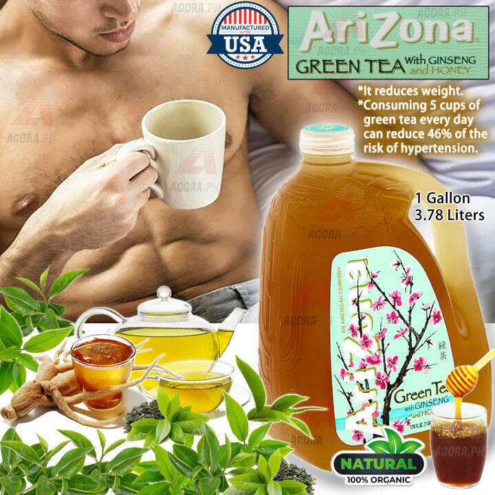 Arizona Green Tea with Ginseng and Honey Made in USA 1Galon 3.78L Exp