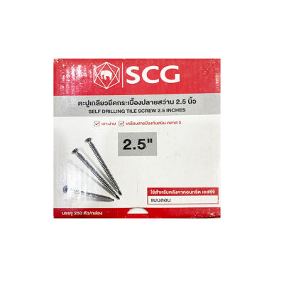 SCG ตะปูเกลียวยึดกระเบื้องปลายสว่าน 2.5 นิ้ว ขนาด #8 x 2.5" เคลือบสารป้องกันสนิม คลาส 3 (ส่งจากไทย)