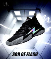 li ning  Wade son of flash รองเท้าสนามบาสเก็ตบอลผู้ชายน้ำหนักเบาเทคโนโลยี Beng สำหรับ ABPT019รองเท้าฟื้นตัวสูงน้ำหนักเบา