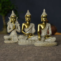 Religious Statues Artistic Figurine Resin Buddha Sculpture Handmade Sandstone Artwork Zen Meditation Statue