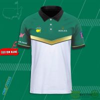 （all in stock）  2023 NEW -Custom Name Rolex Masters Tournament Green White Polo Shirt jersey(FREE NAME LOGO CUSTOM)