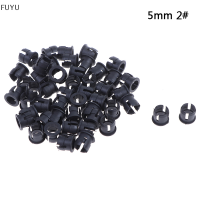 FUYU 50pcs 3mm/5mm พลาสติก LED ผู้ถือคลิป-ฝาครอบ Mounts ตัวเรือนสีดำ