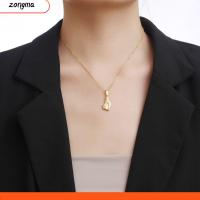 ZONGMA เนื้อสัมผัส สร้อยคอคอลซี เหล็กไททาเนียม สีทอง/สีโรสโกลด์ จี้โซ่ห้อย ง่ายๆ หัวใจรักมือ เครื่องประดับอัญมณีอัญมณี สำหรับผู้ชาย