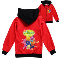 Backyardigans เซ็ต2ชิ้น,ผ้าฝ้าย + โพลีเอสเตอร์ Hoodie คาร์ดิแกนเสื้อคลุมแบบมีซิปแจ็คเก็ตเด็กผู้ชายเด็กทารกแขนยาวเด็กผู้หญิงเสื้อผ้าเด็กของเด็กชายฤดูใบไม้ร่วงฤดูใบไม้ผลิ