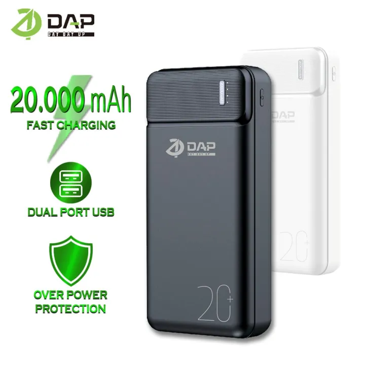 PowerBank DAP 20000mah DP120 2.4A Dual Input Port Type C & Micro USB