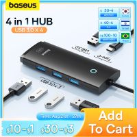 Baseus อะแดปเตอร์ฮับ USB 4 In 1 USB Type C ไปยัง USB 3.0อะแดปเตอร์ HUB แบบแยกช่องสำหรับแมคบุ๊กโปรแอร์เมท30ฮับแท่นวางมือถือ