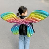 Inflatable Butterfly Wing Balloon Aluminum Foil Butterfly Balloons Girls Birthday Party Decor Balloon Outdoor Activity Kids Toys