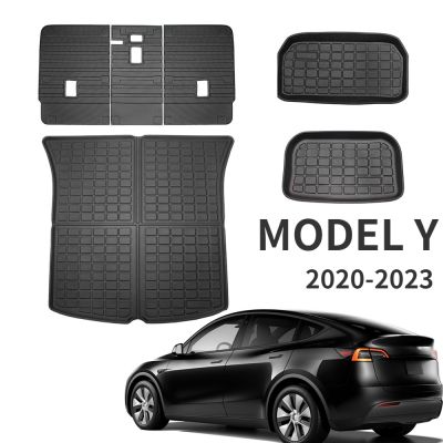 [Hot K] ที่คลุมที่นั่งด้านหลัง Tesla รุ่น Y,ผ้าคลุมที่นั่งด้านหลัง TPE ป้องกันการที่ติดเบาะรถยนต์และเสื่อรองท้ายเบาะรองเท้ารุ่น Y 2022 2023อุปกรณ์เสริม