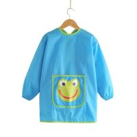 Art Smock Cute Frog Child Painting Apron Childrens Waterproof Artist Smocks With Long Sleeve And Large Pocket For Kids Aprons