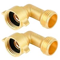 2Pcs 90 Degree Garden Hose Elbow 3/4 Inch Hose Brass Garden Hose Connector Kit for RV Water Hookups&amp;Residential Faucets