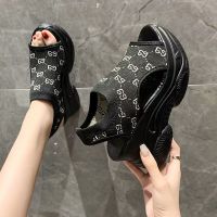 ❉●☈ ReadyStock Pure Color Womans Wedges Sandals 8.5cm Thick Soled Fish Mouth Sandals Girls Casual